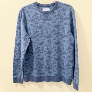 Southern Tide Upper Deck Blue Camo Pullover Sweatshirt - Size Small